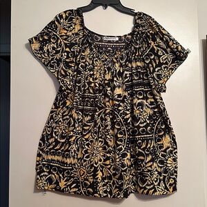 Claudia Richard Black and Yellow Blouse